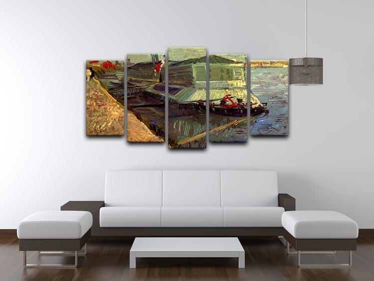 Bathing Float on the Seine at Asniere by Van Gogh 5 Split Panel Canvas - Canvas Art Rocks - 3