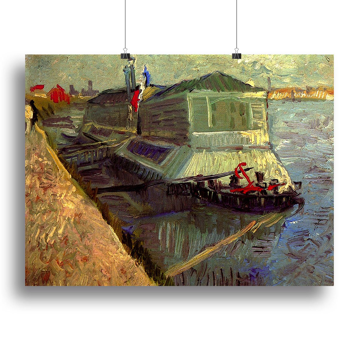 Bathing Float on the Seine at Asniere by Van Gogh Canvas Print or Poster