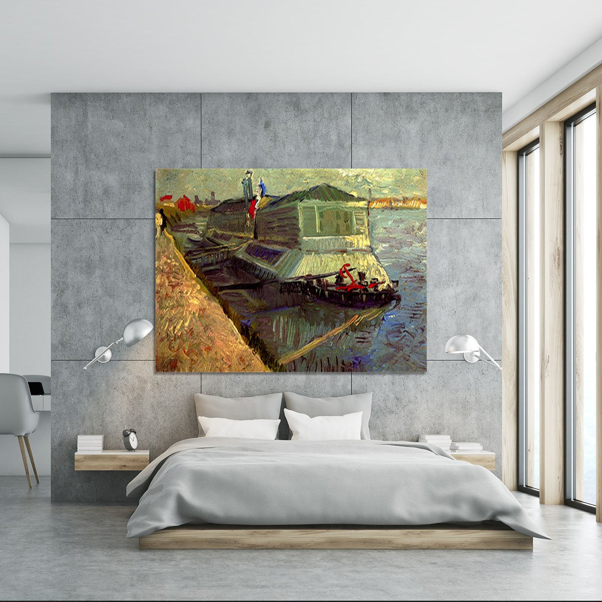 Bathing Float on the Seine at Asniere by Van Gogh Canvas Print or Poster