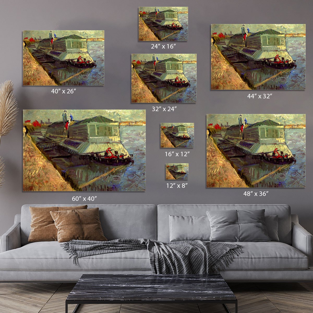 Bathing Float on the Seine at Asniere by Van Gogh Canvas Print or Poster