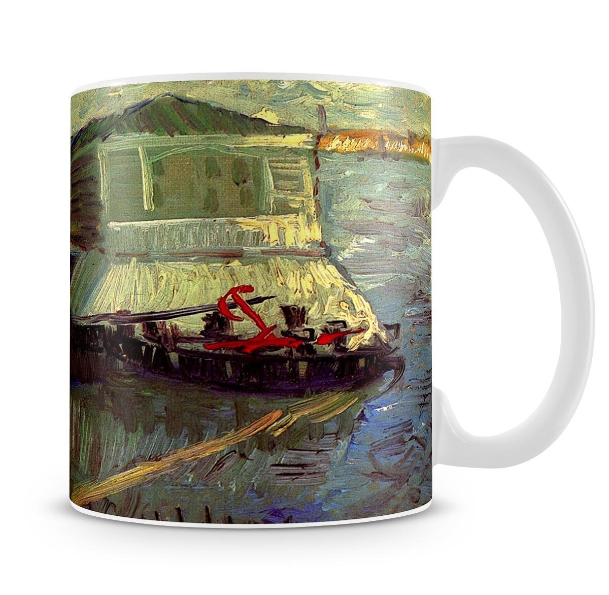 Bathing Float on the Seine at Asniere by Van Gogh Mug - Canvas Art Rocks - 4