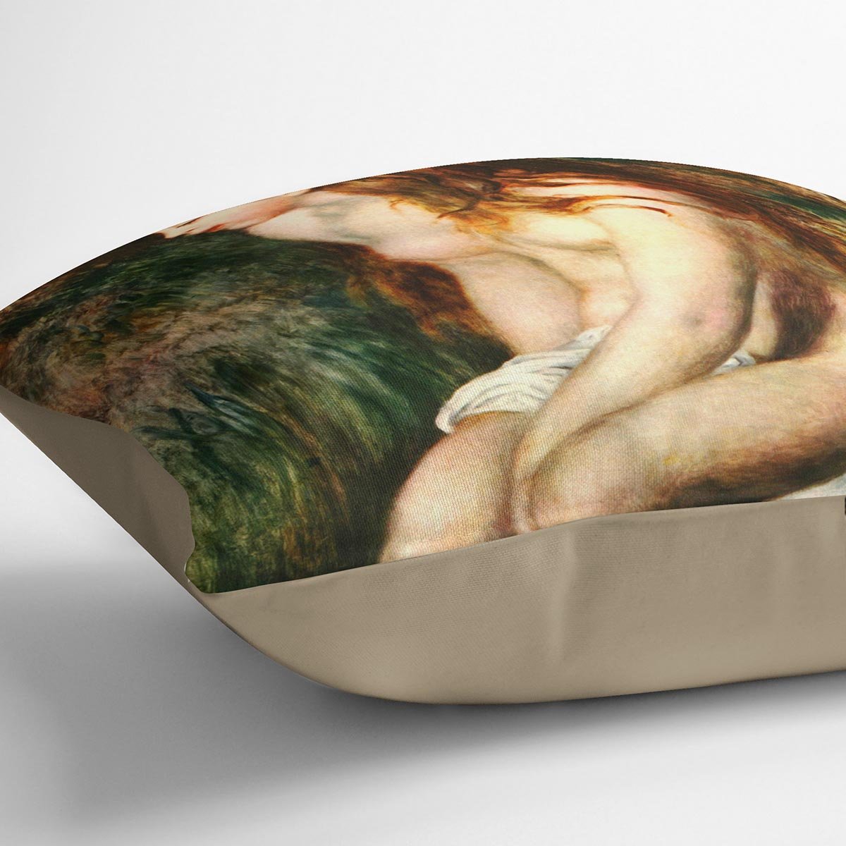 Bathing by Renoir Throw Pillow