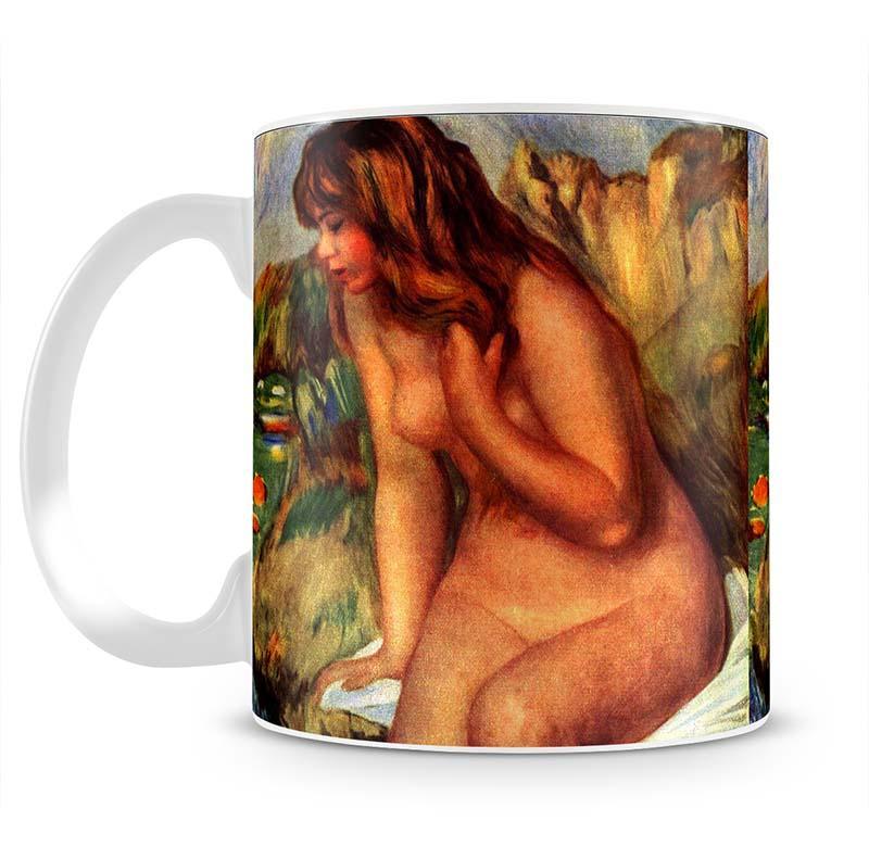 Bathing sitting on a rock by Renoir Mug - Canvas Art Rocks - 2