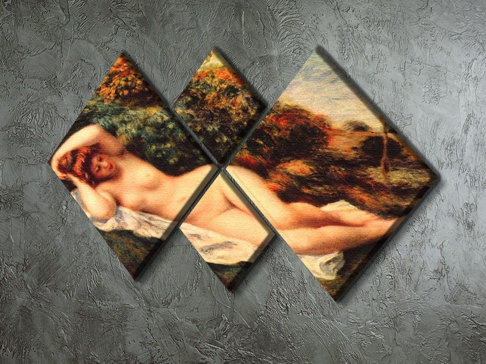 Bathing sleeping the baker by Renoir 4 Square Multi Panel Canvas - Canvas Art Rocks - 2