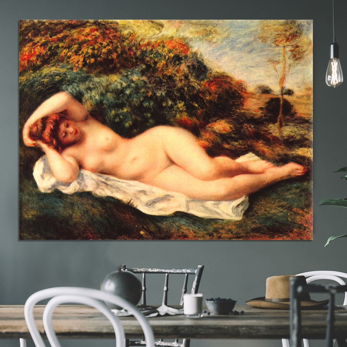 Bathing sleeping the baker by Renoir Canvas Print or Poster