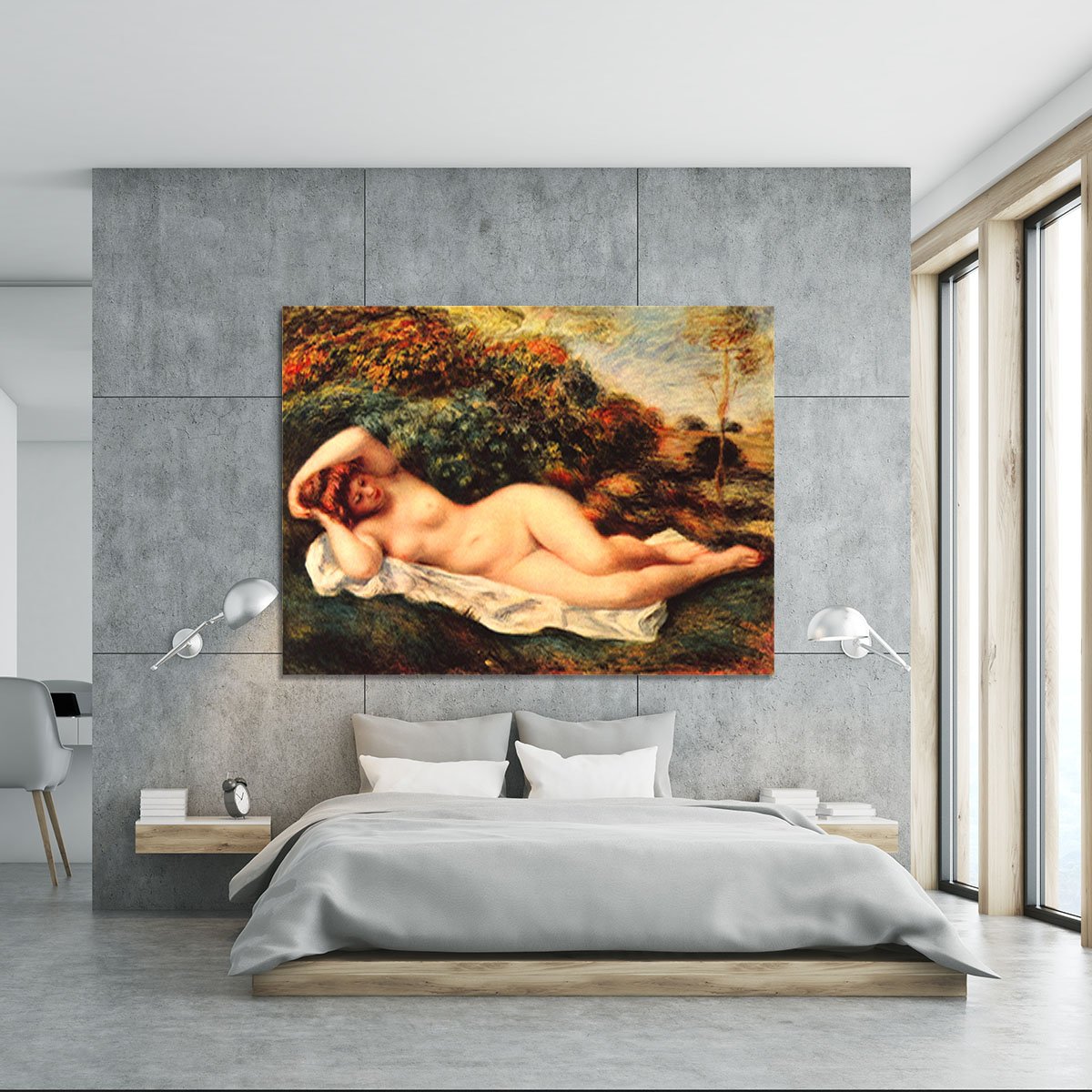 Bathing sleeping the baker by Renoir Canvas Print or Poster