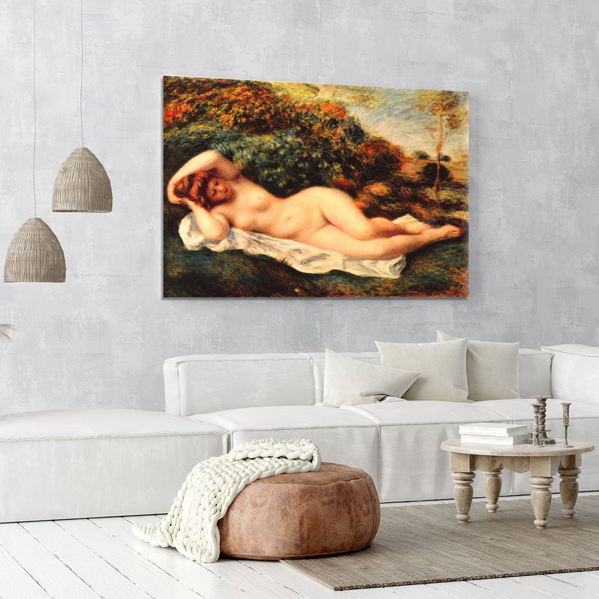 Bathing sleeping the baker by Renoir Canvas Print or Poster