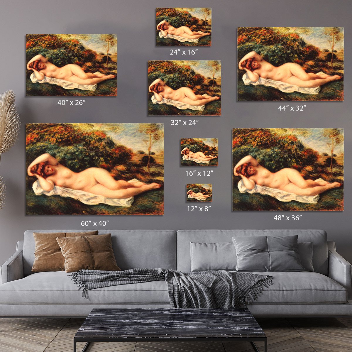 Bathing sleeping the baker by Renoir Canvas Print or Poster