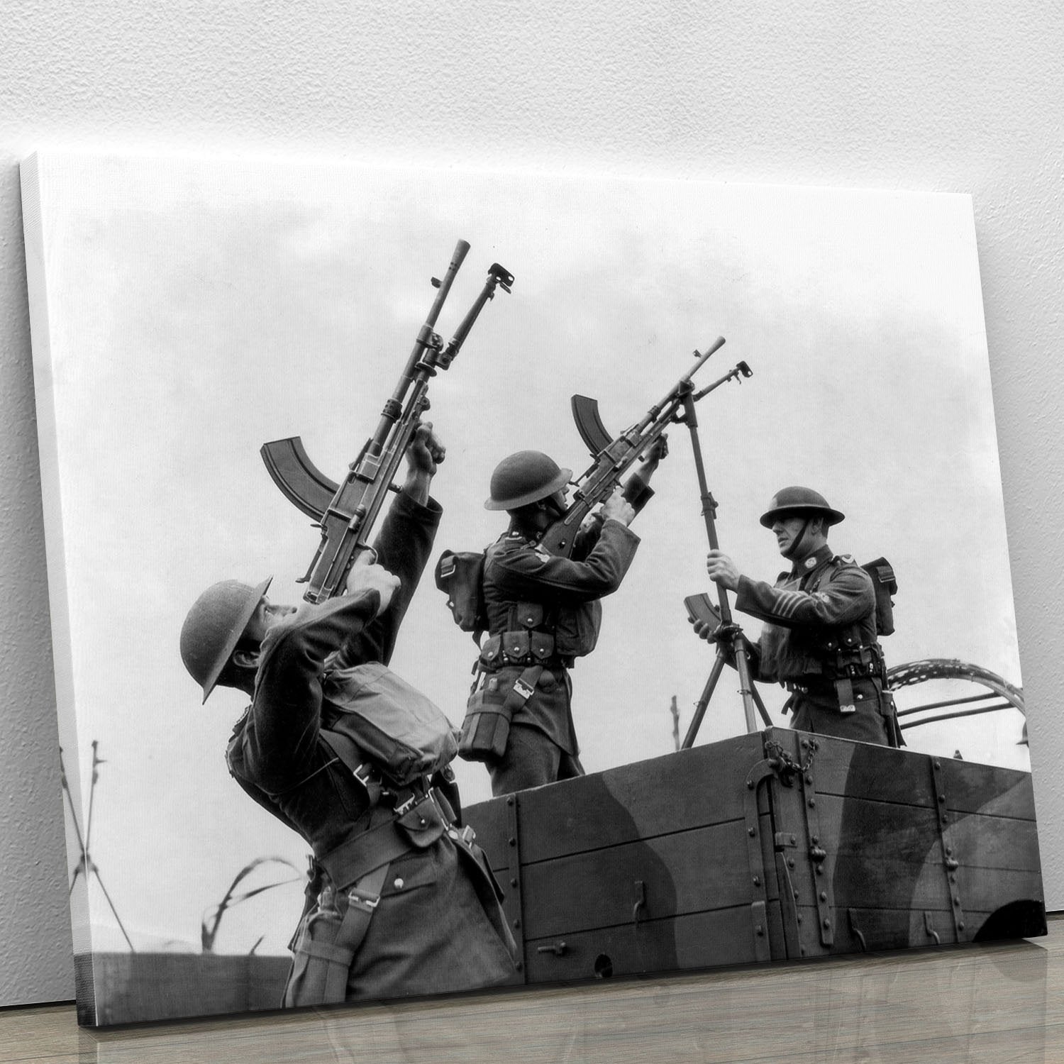 Battalion with anti-aircraft guns Canvas Print or Poster