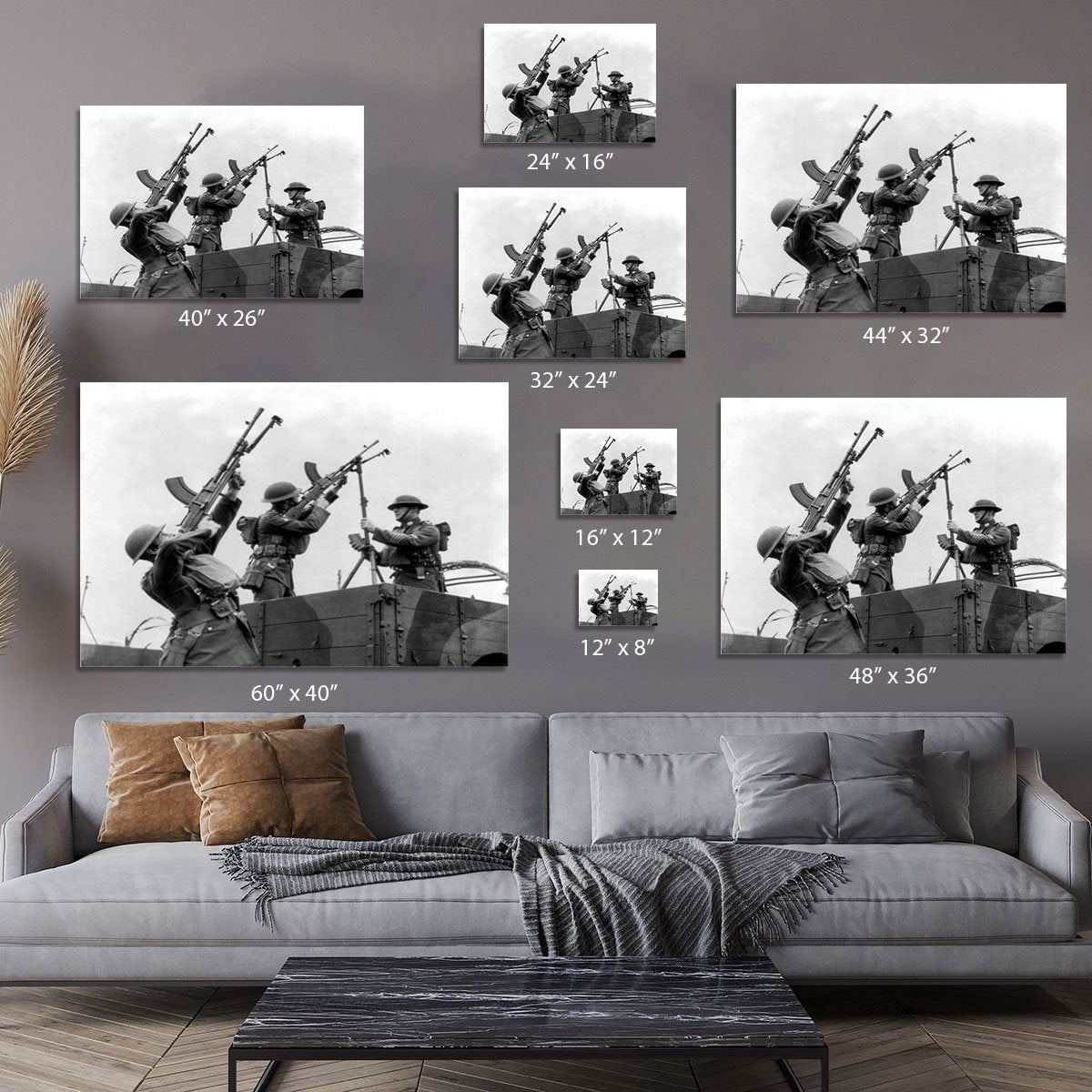 Battalion with anti-aircraft guns Canvas Print or Poster