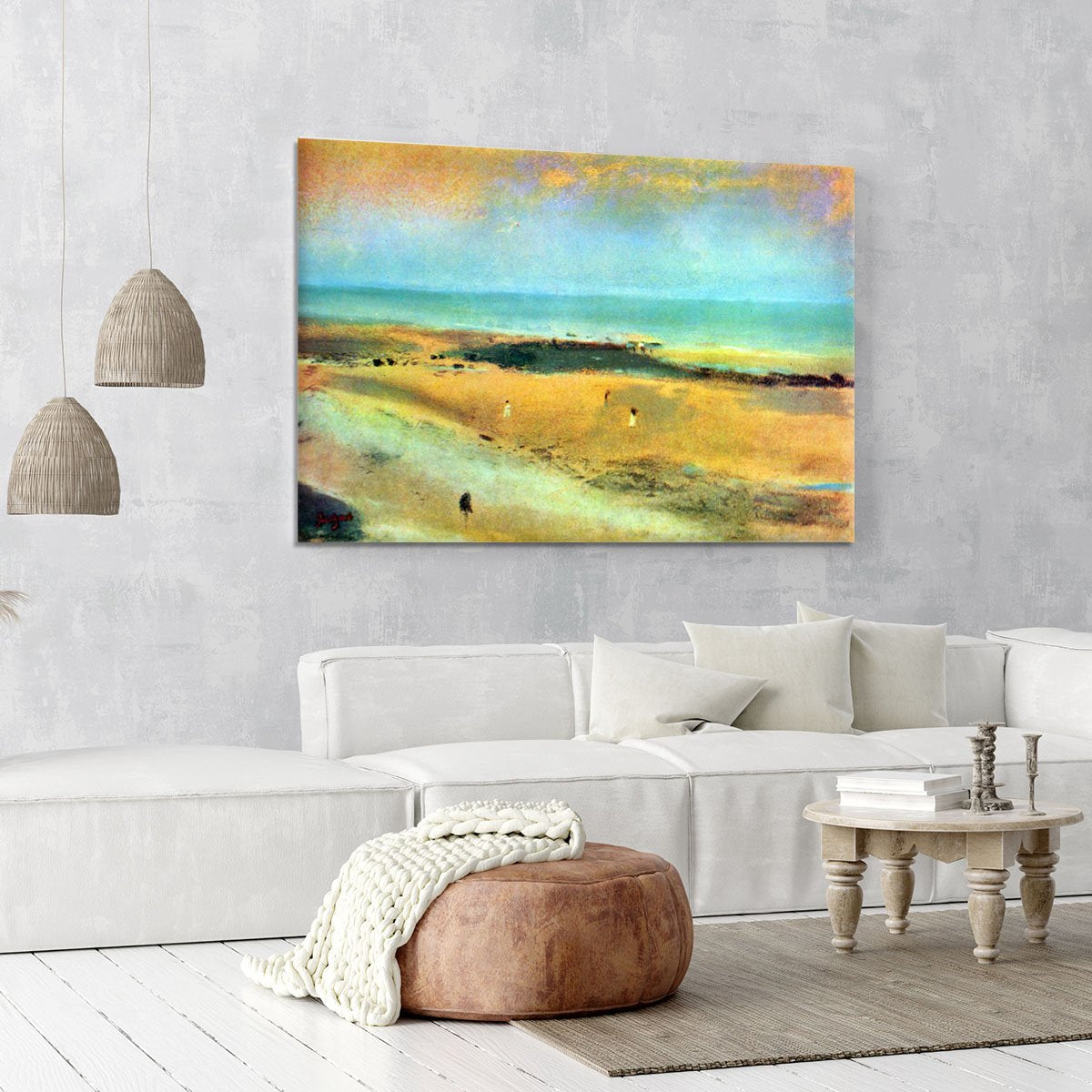 Beach at low tide 1 by Degas Canvas Print or Poster
