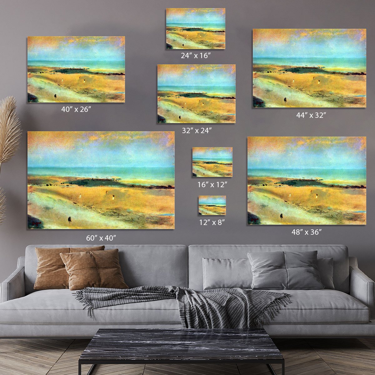 Beach at low tide 1 by Degas Canvas Print or Poster