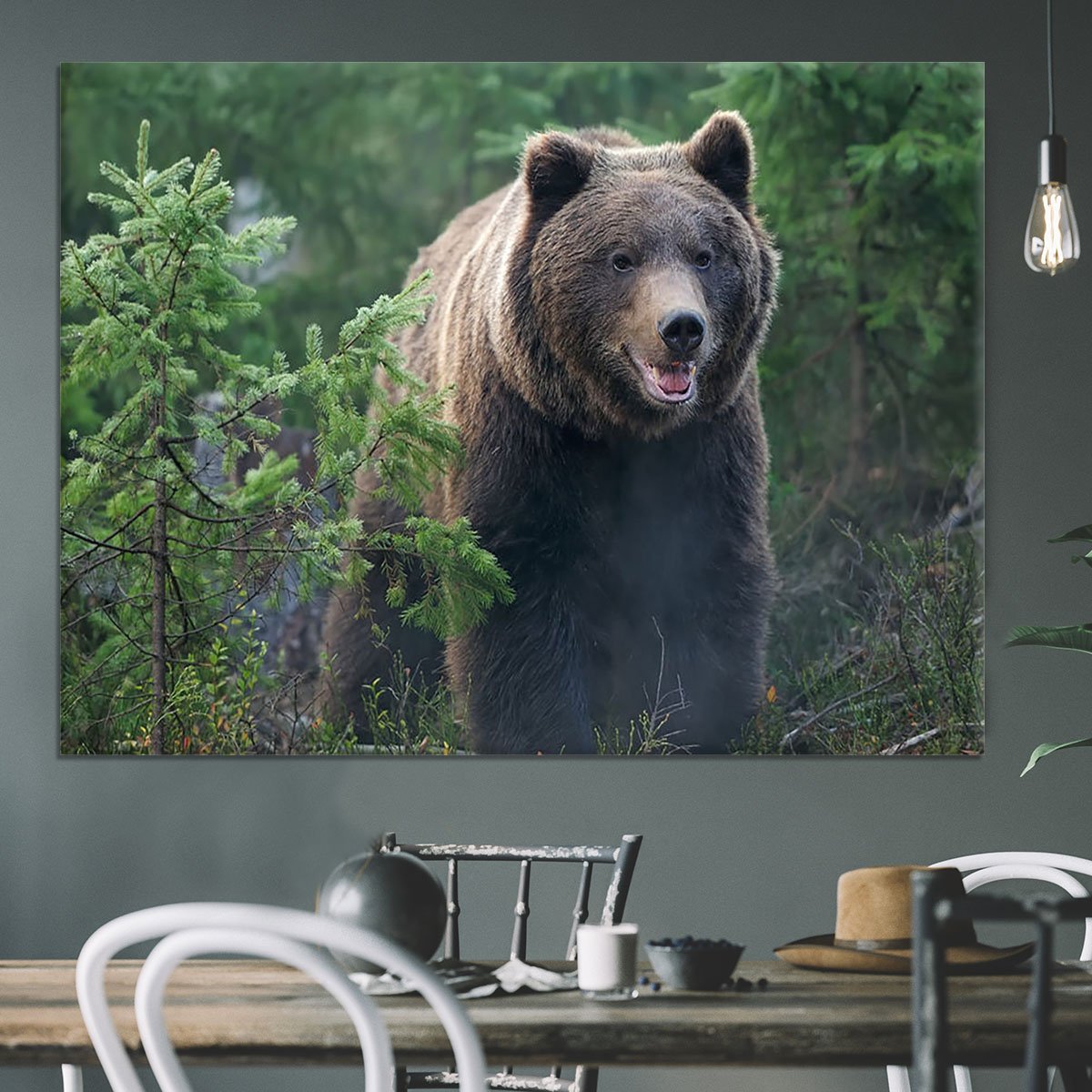 Bear in forest Canvas Print or Poster
