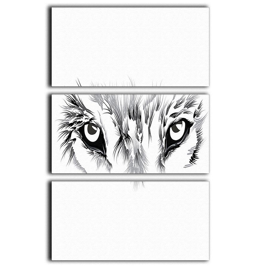 Beautiful Wolf face illustration 3 Split Panel Canvas Print - Canvas Art Rocks - 1