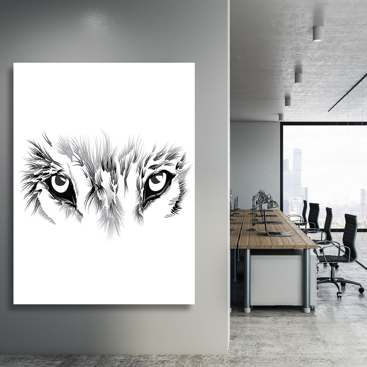 Beautiful Wolf face illustration Canvas Print or Poster