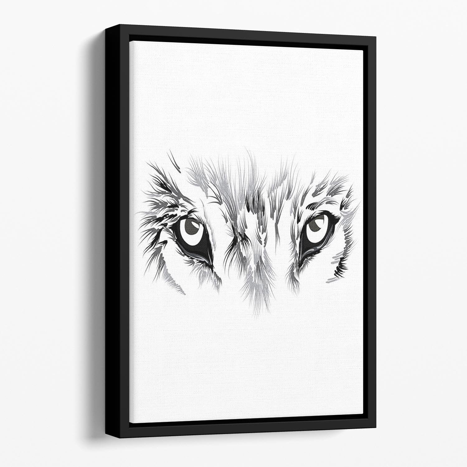 Beautiful Wolf face illustration Floating Framed Canvas - Canvas Art Rocks - 1