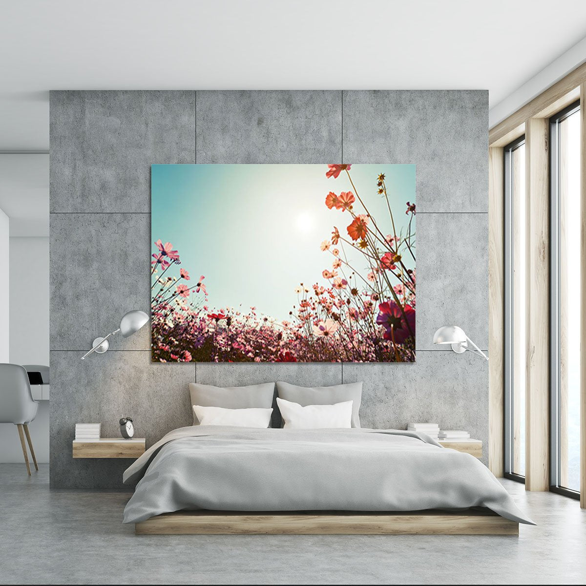 Beautiful cosmos flower field Canvas Print or Poster