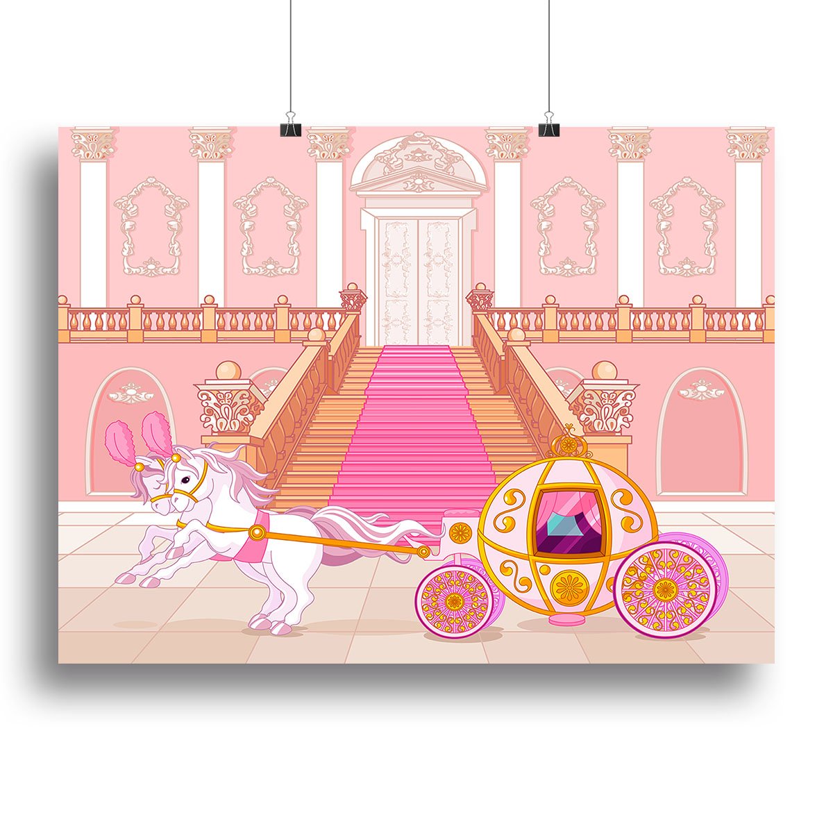 Beautiful fairytale pink carriage Canvas Print or Poster