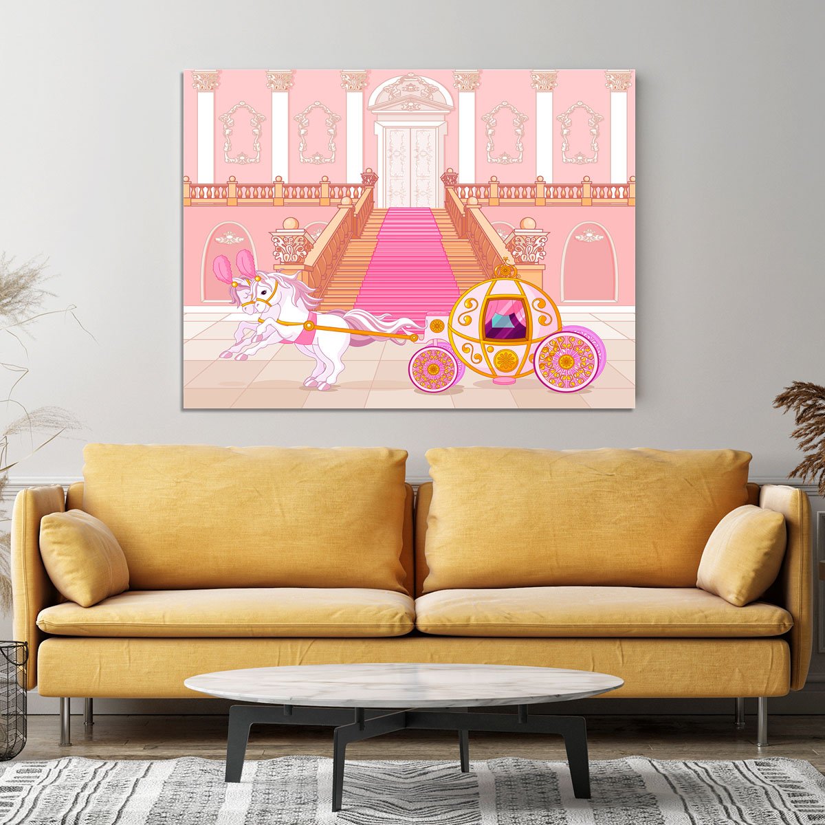 Beautiful fairytale pink carriage Canvas Print or Poster