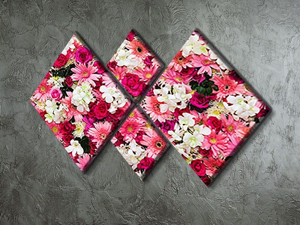 Beautiful flowers for wedding 4 Square Multi Panel Canvas  - Canvas Art Rocks - 2