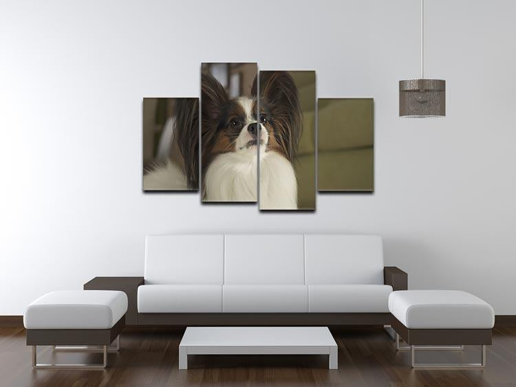 Beautiful male dog Papillon 4 Split Panel Canvas - Canvas Art Rocks - 3