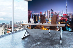 Beautiful night cityscape of Dubai Wall Mural Wallpaper - Canvas Art Rocks - 3