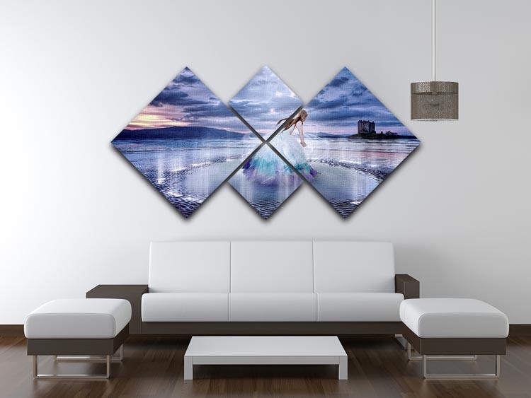 Beautiful sorceress 4 Square Multi Panel Canvas  - Canvas Art Rocks - 3