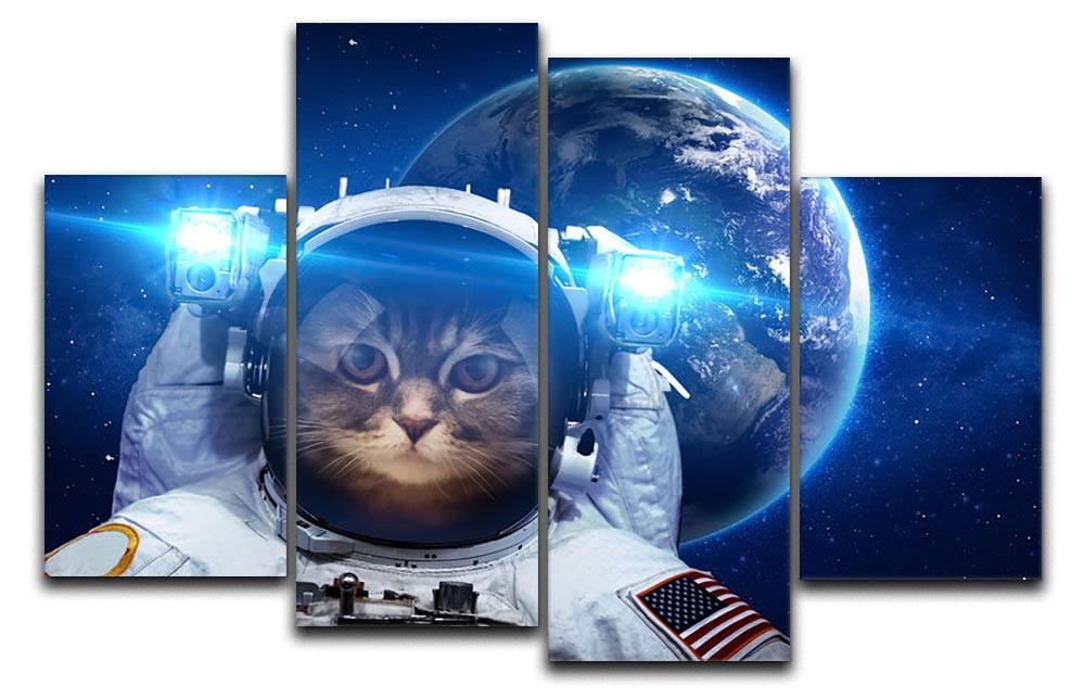 Beautiful tabby cat in outer space 4 Split Panel Canvas - Canvas Art Rocks - 1