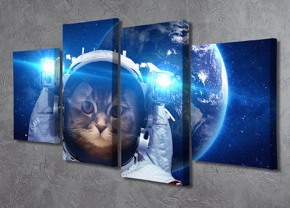 Beautiful tabby cat in outer space 4 Split Panel Canvas - Canvas Art Rocks - 2