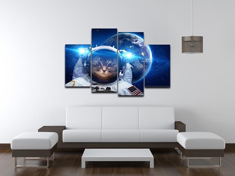 Beautiful tabby cat in outer space 4 Split Panel Canvas - Canvas Art Rocks - 3