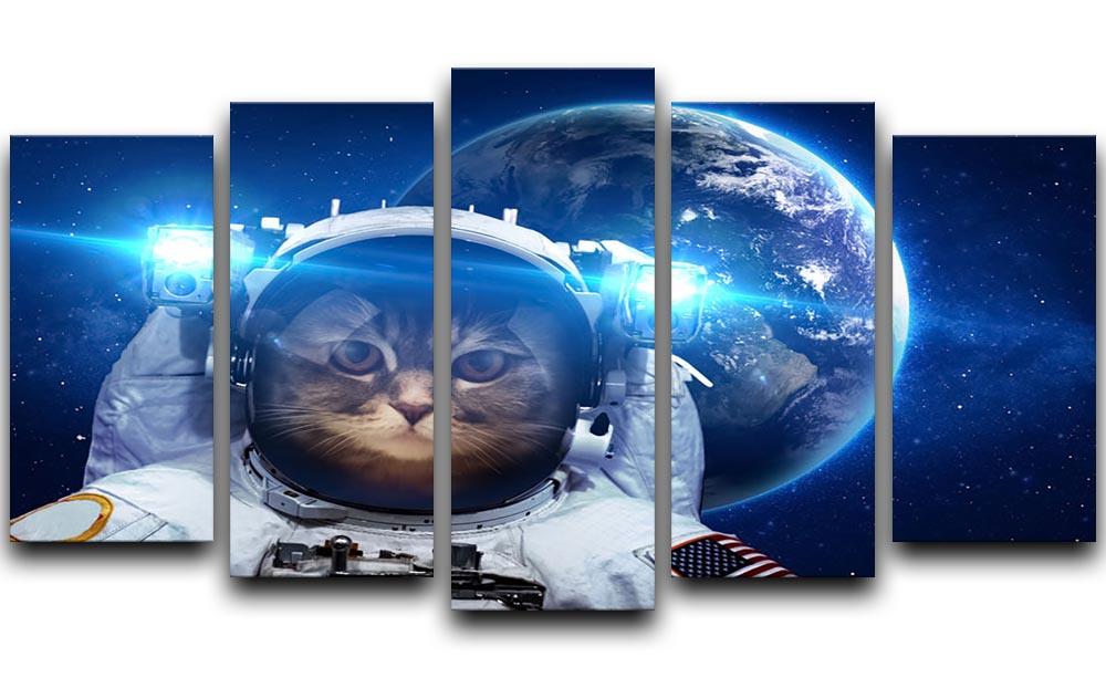 Beautiful tabby cat in outer space 5 Split Panel Canvas - Canvas Art Rocks - 1
