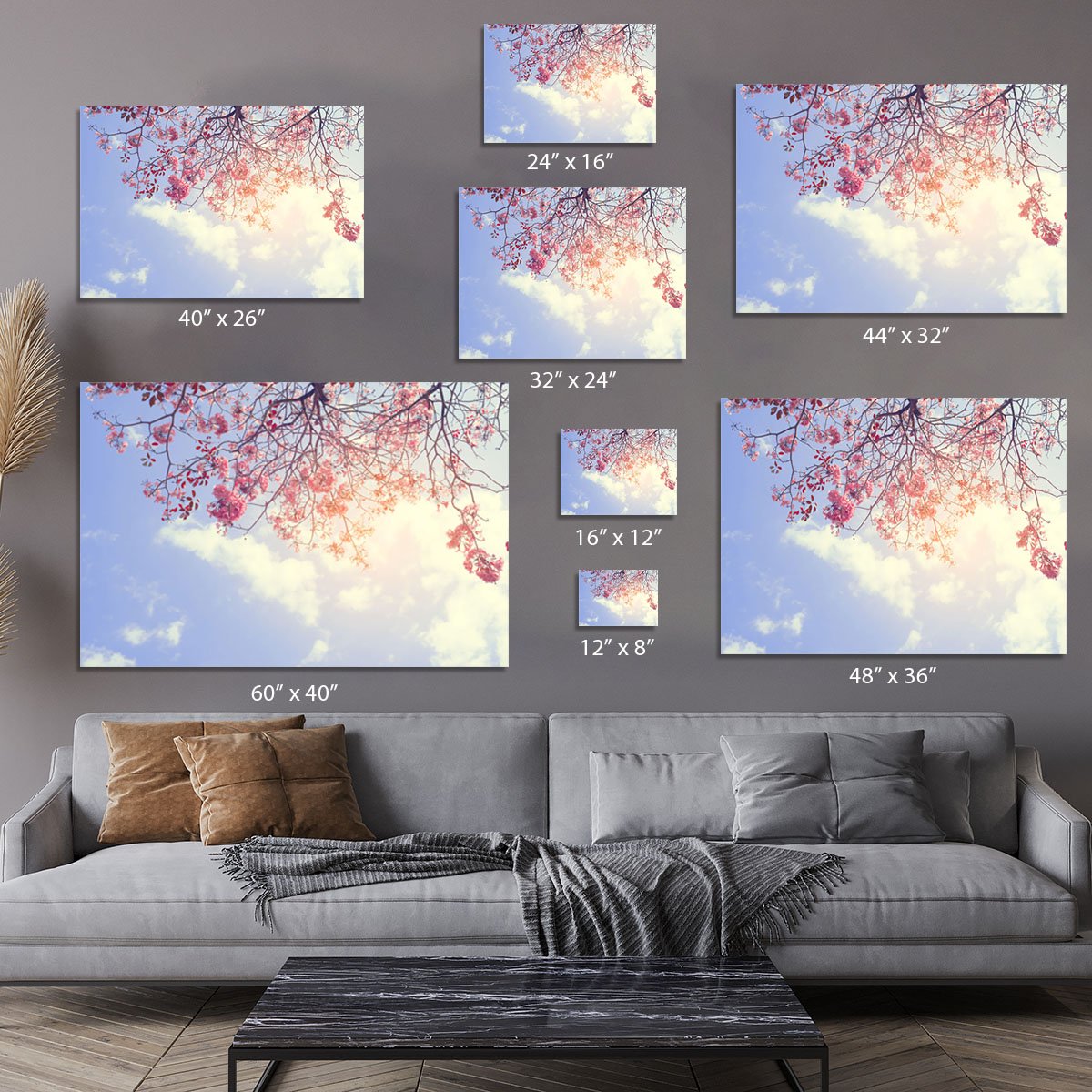 Beautiful tree pink flower in spring Canvas Print or Poster