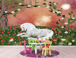 Beautiful unicorn Wall Mural Wallpaper - Canvas Art Rocks - 2