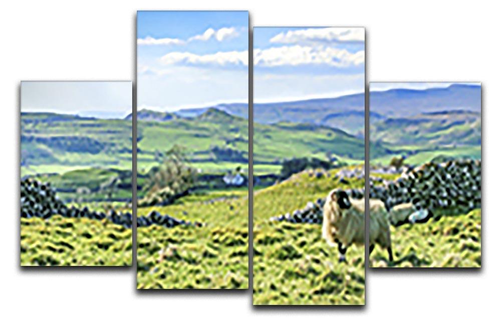 Beautiful yorkshire dales landscape 4 Split Panel Canvas - Canvas Art Rocks - 1