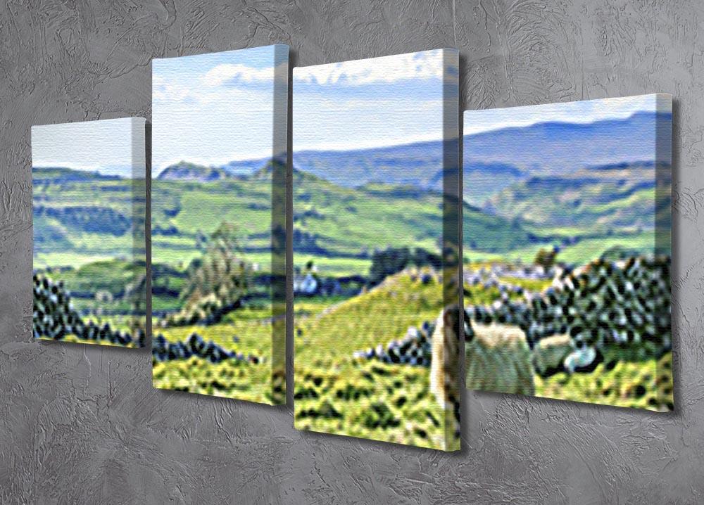 Beautiful yorkshire dales landscape 4 Split Panel Canvas - Canvas Art Rocks - 2