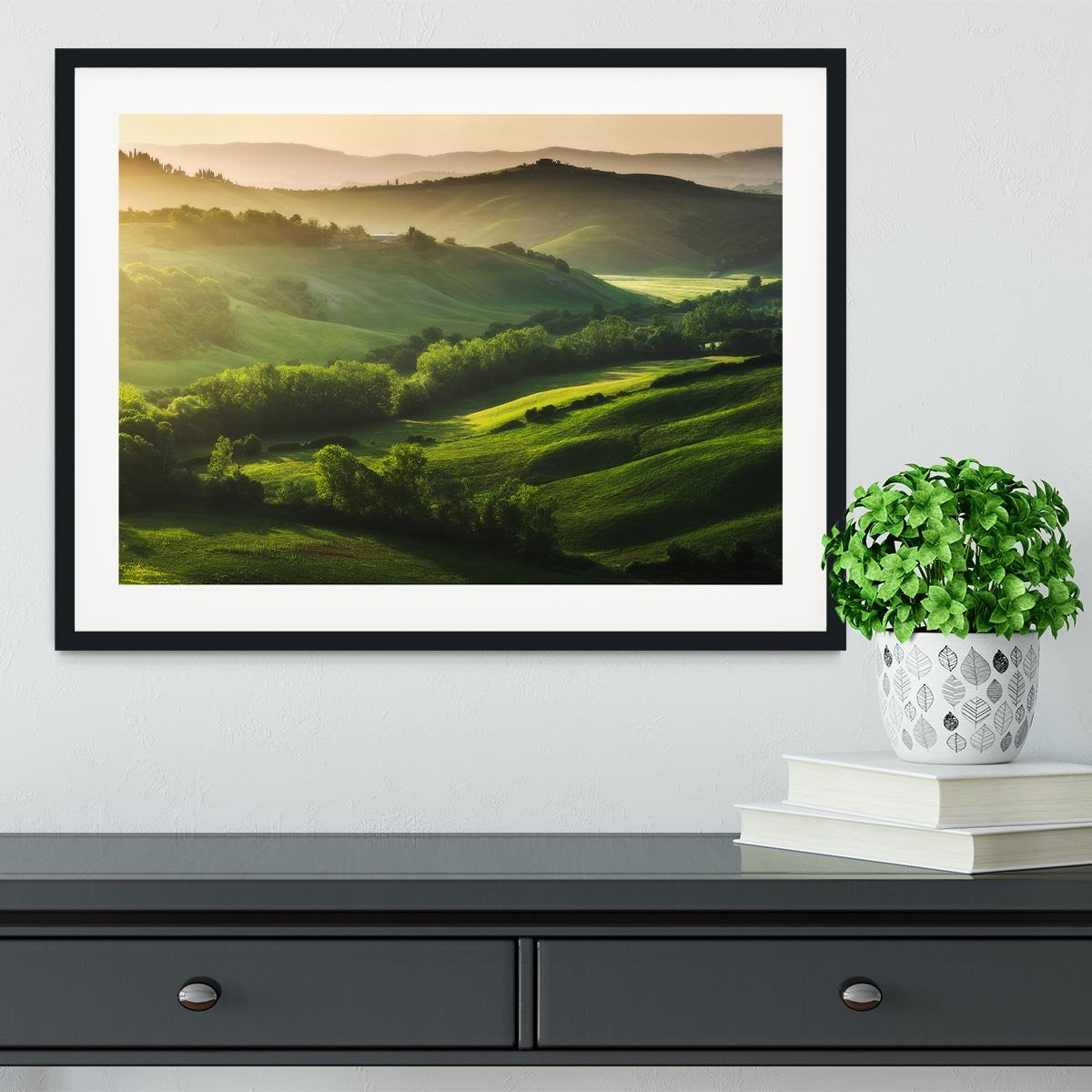 Beautifully illuminated landscape Framed Print - Canvas Art Rocks - 1