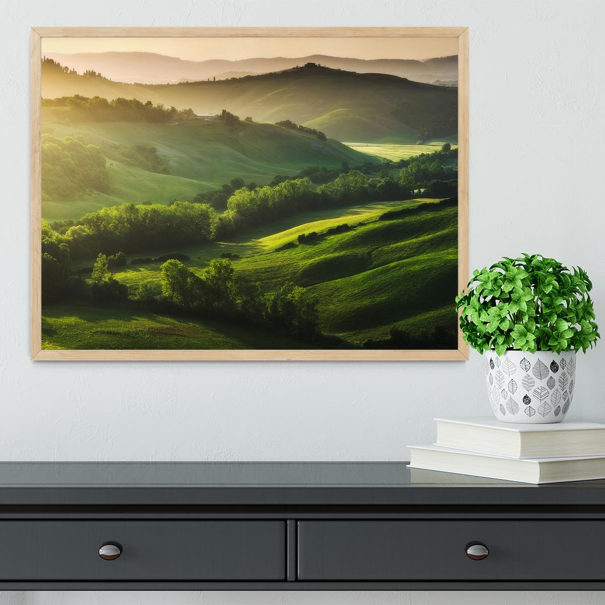 Beautifully illuminated landscape Framed Print - Canvas Art Rocks - 4