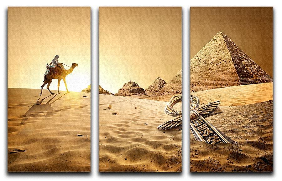 Bedouin on camel 3 Split Panel Canvas Print - Canvas Art Rocks - 1