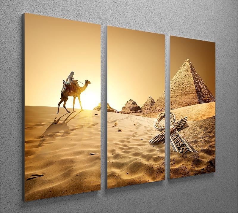 Bedouin on camel 3 Split Panel Canvas Print - Canvas Art Rocks - 2