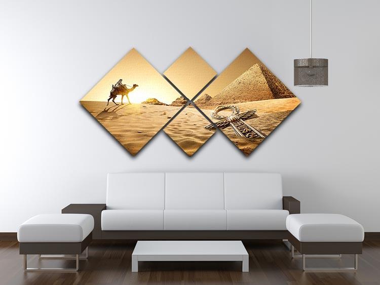 Bedouin on camel 4 Square Multi Panel Canvas  - Canvas Art Rocks - 3