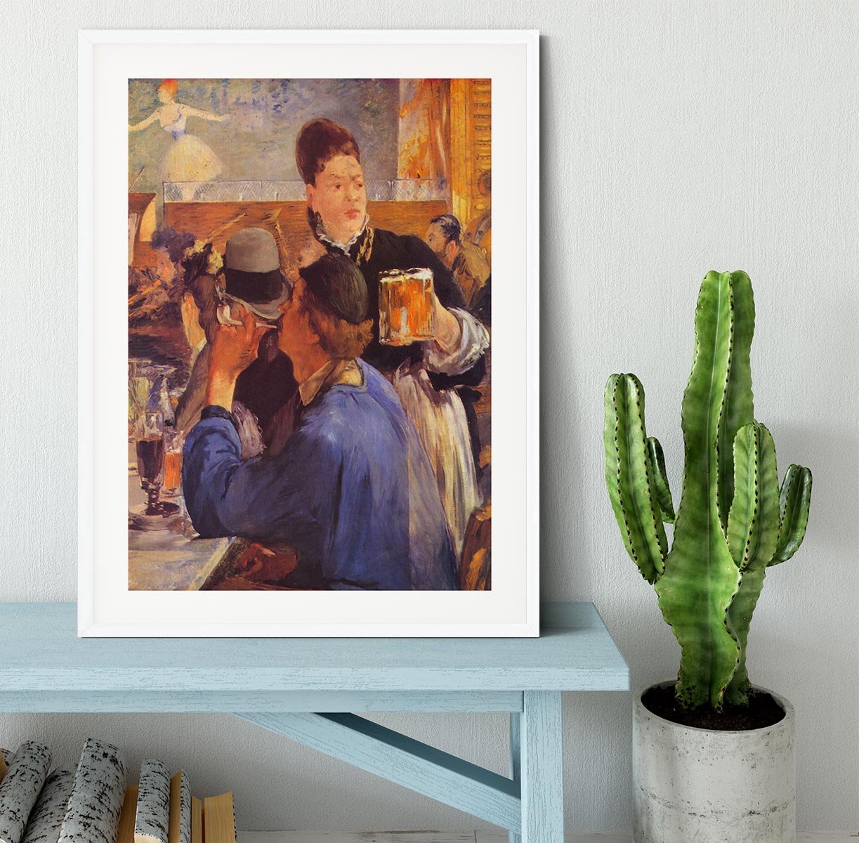 Beer Waitress by Manet Framed Print - Canvas Art Rocks - 5