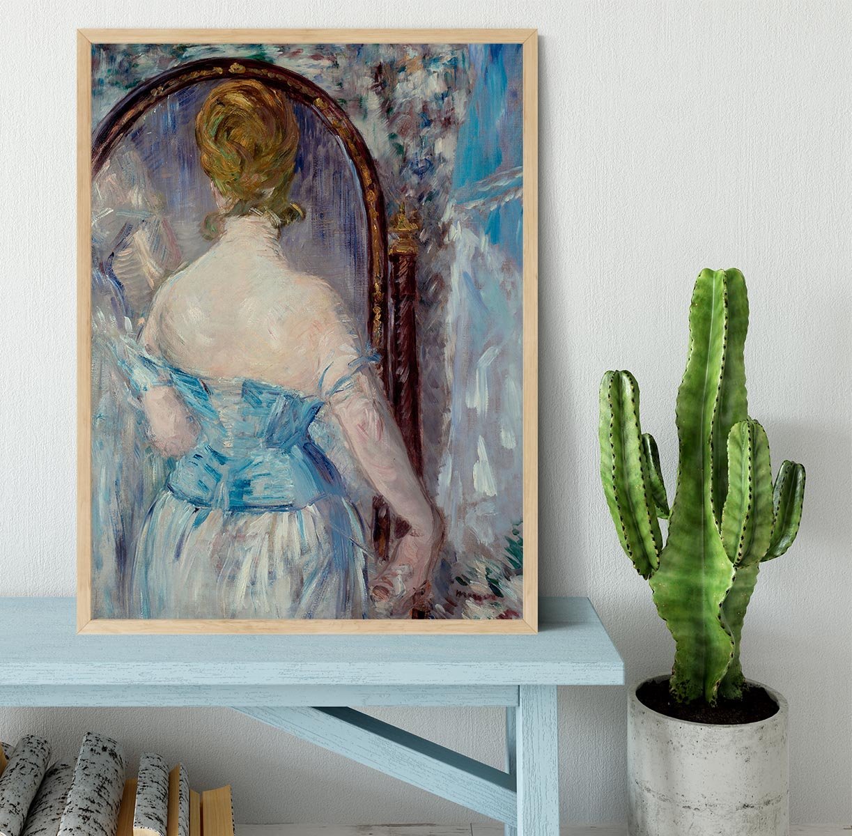 Before the Mirror by Manet Framed Print - Canvas Art Rocks - 4