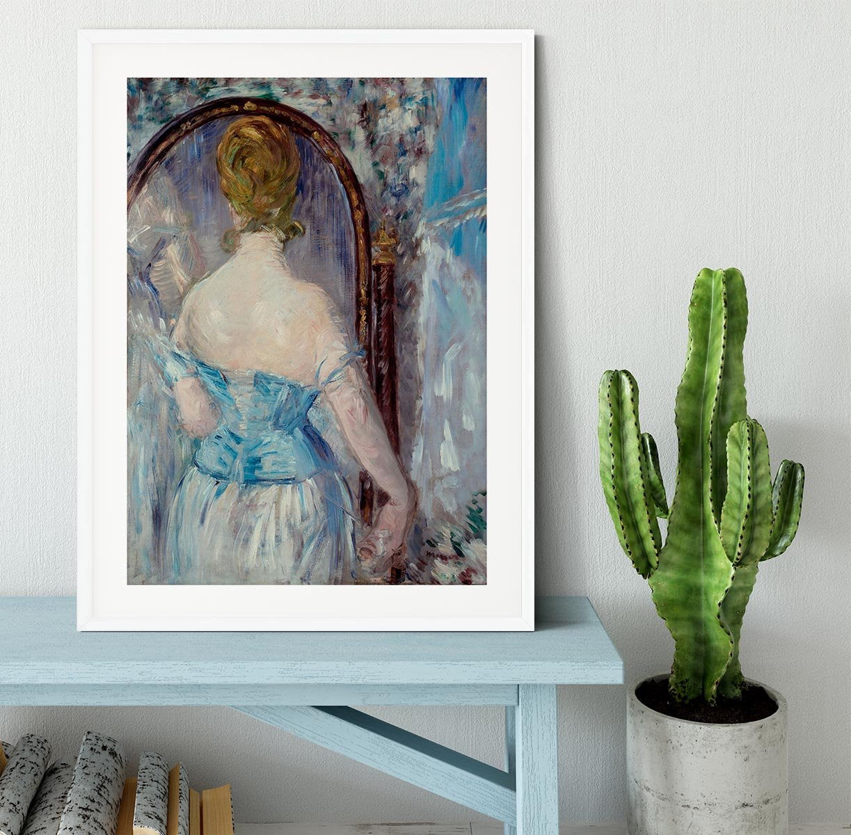 Before the Mirror by Manet Framed Print - Canvas Art Rocks - 5