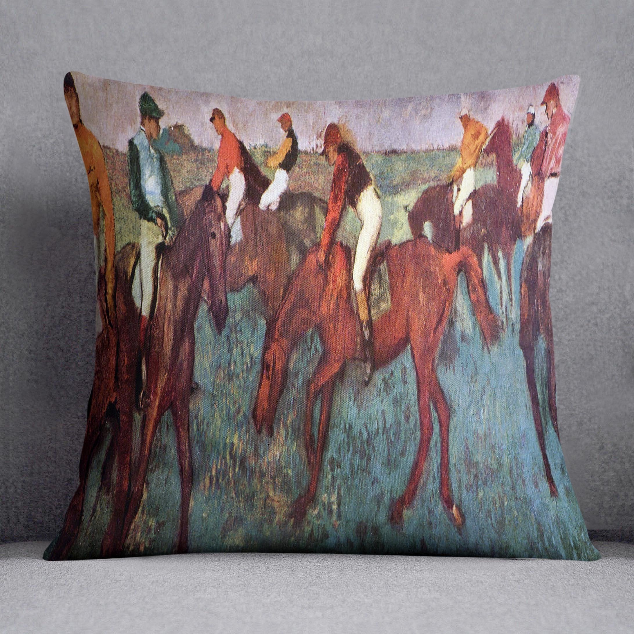 Before the start Jockeis during training by Degas Cushion