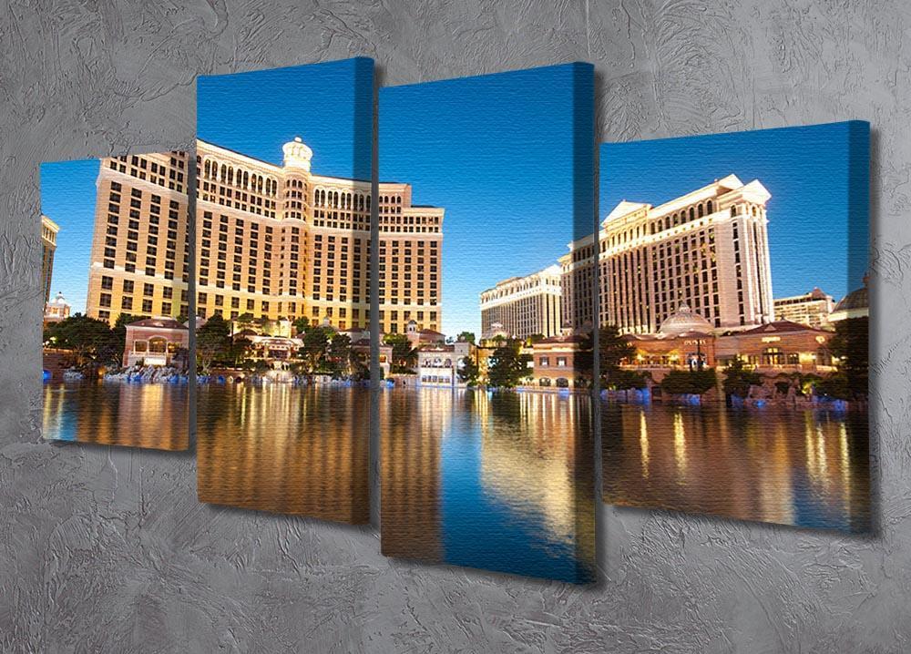 Bellagio Hotel Casino during sunset 4 Split Panel Canvas  - Canvas Art Rocks - 2