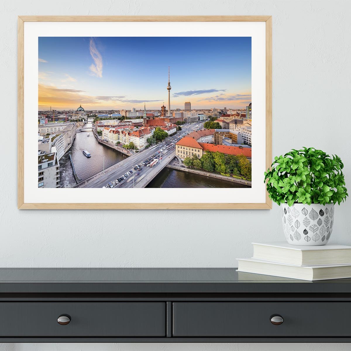 Berlin skyline on the Spree River Framed Print - Canvas Art Rocks - 3