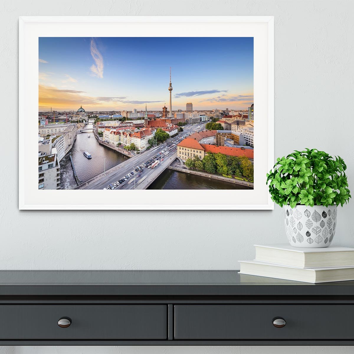 Berlin skyline on the Spree River Framed Print - Canvas Art Rocks - 5