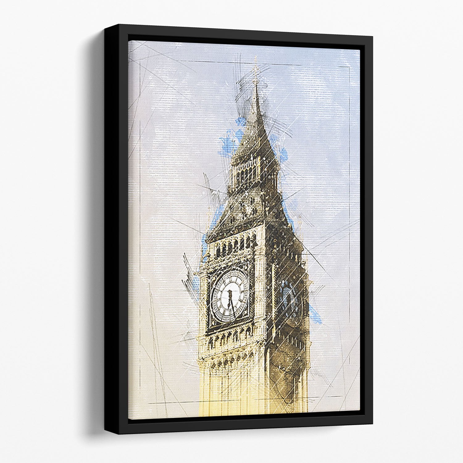 Big Ben Painting Floating Framed Canvas