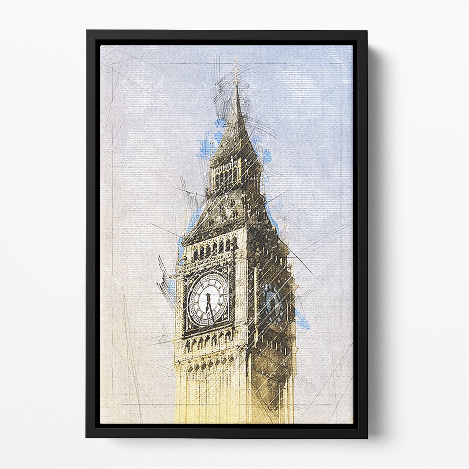Big Ben Painting Floating Framed Canvas