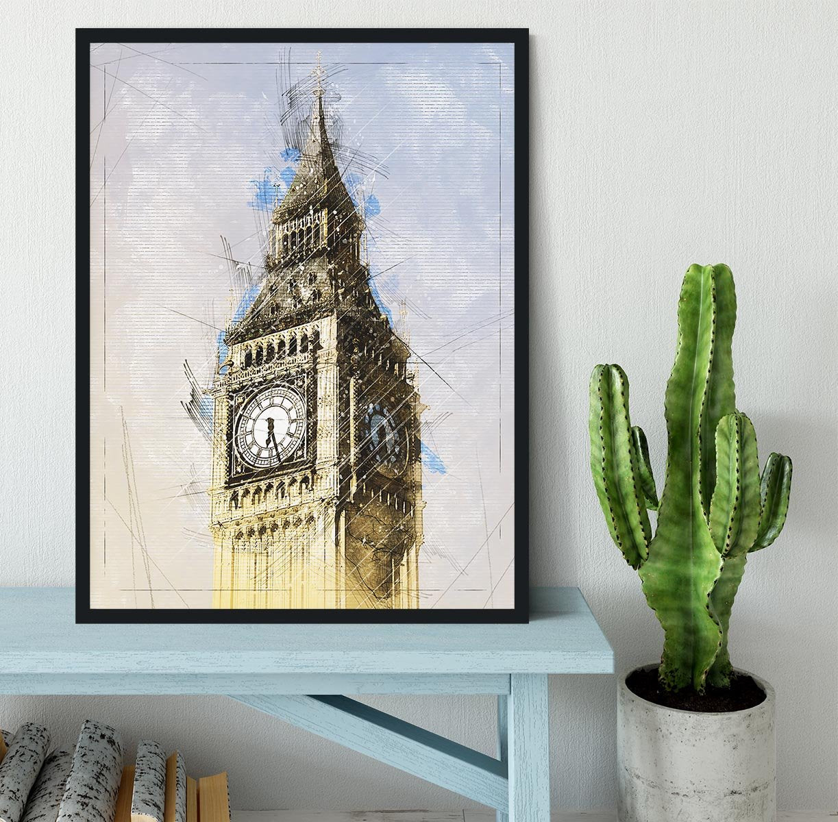Big Ben Painting Framed Print - Canvas Art Rocks - 2